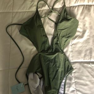 Cupshe Olive One Piece Suit- Size Medium